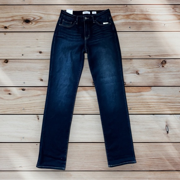 KanCan 28x32 Mid Rise Kurvy Jeans Straight Dark Blue - Picture 2 of 8